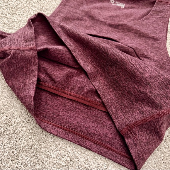 Burgundy OFFLINE by aerie The Hugger Keyhole Longline Sports Bra - Picture 4 of 7